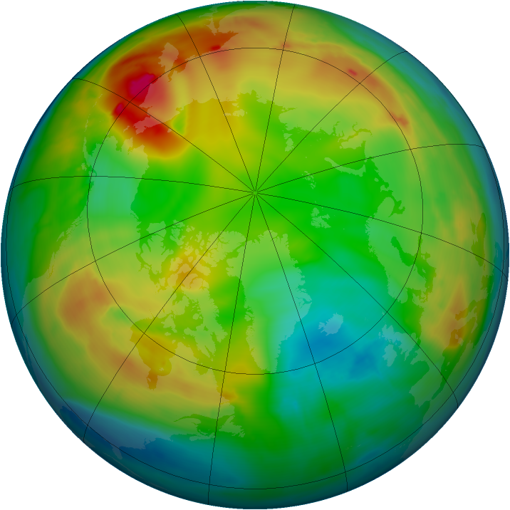 Arctic ozone map for 28 December 2014